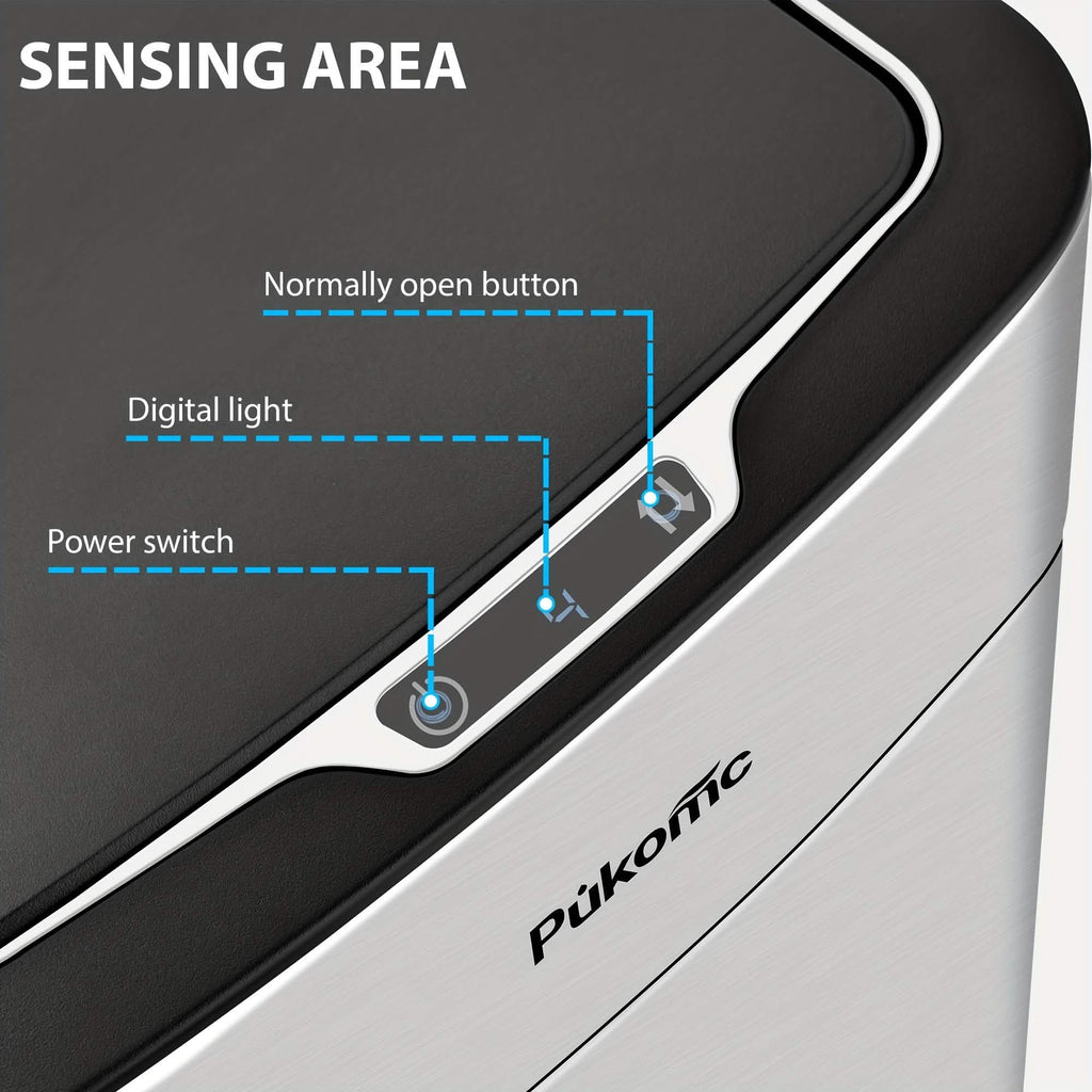 Automatic Stainless Steel Sensor Trash Can – Hands-free Quiet Close & Odor-Control System