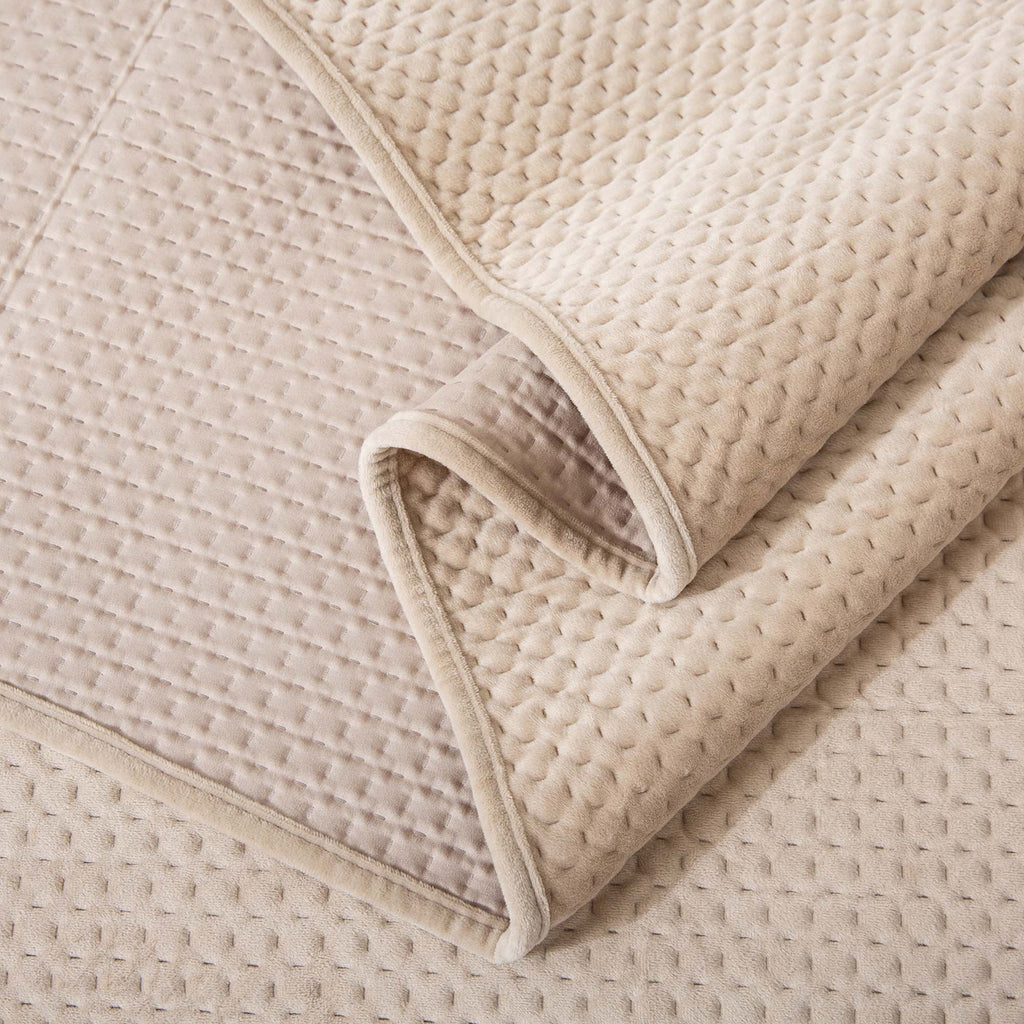 Kasentex Lightweight Velvet Bedspread Set Queen/King - Soft All Season Bedspread Coverlet
