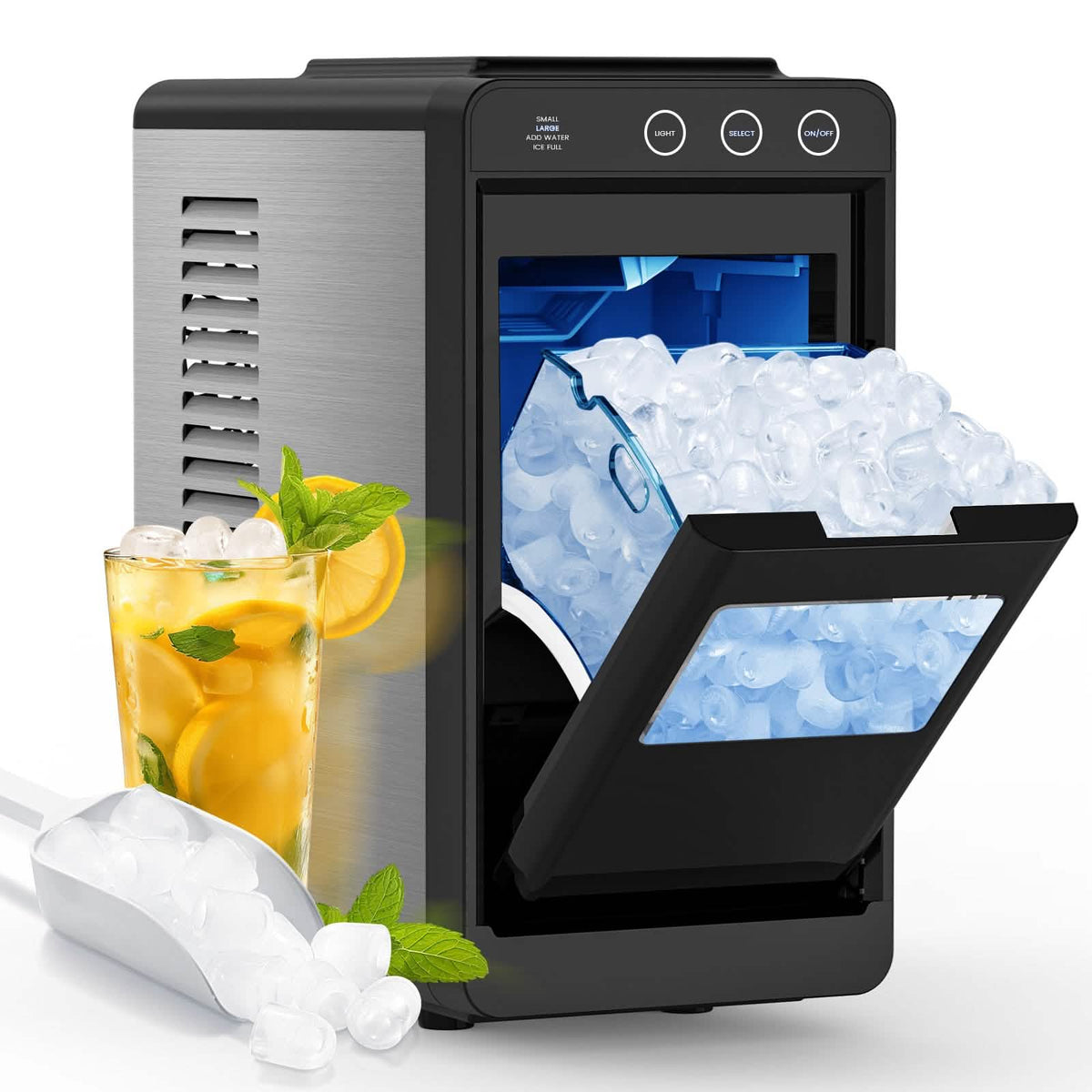 Portable Countertop Ice Maker – 8 Cubes/6 Min, Self-Cleaning