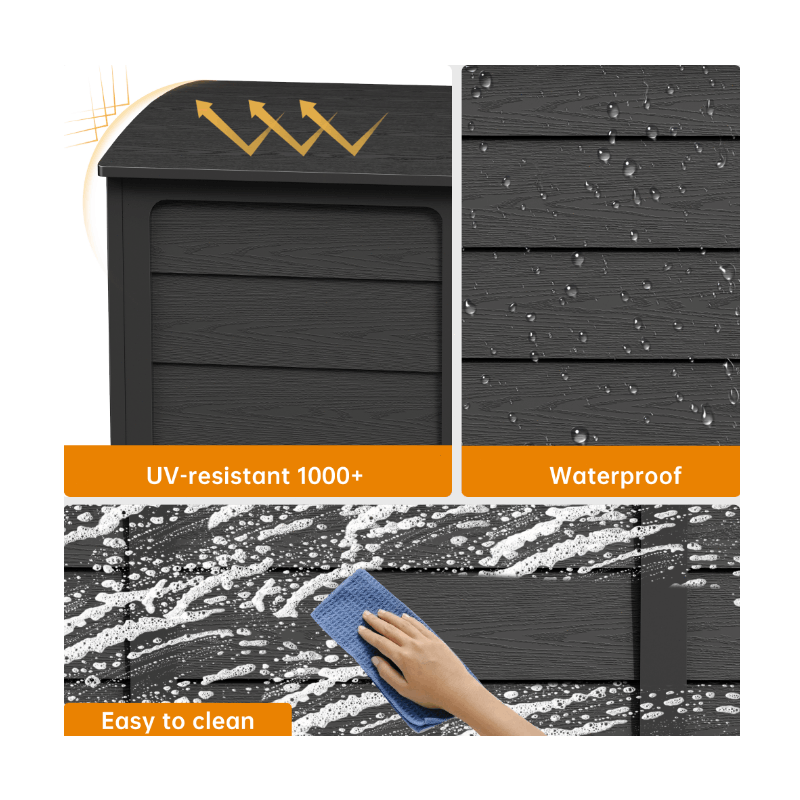 75-Gallon Outdoor Storage Box with Handles – Black