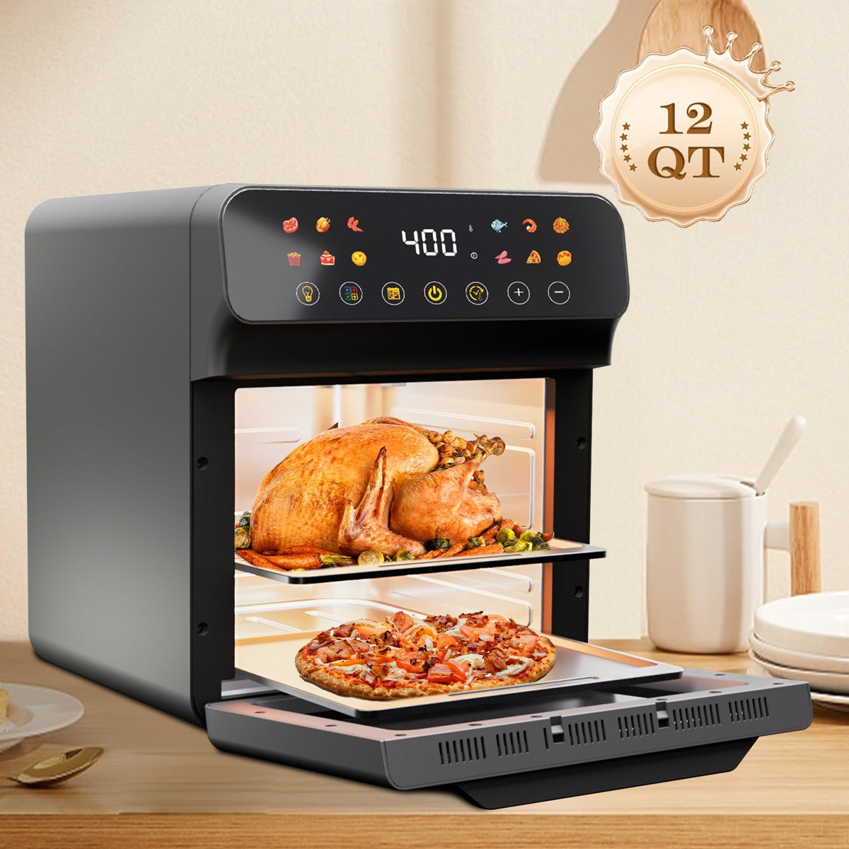 12QT 12-in-1 Smart Air Fryer Oven