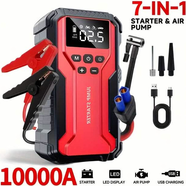 7-in-1 Emergency Car Power Supply Starter & Air Pump
