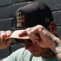 Lift Heavy. Trust God. Hydro - Black Snapback Hat