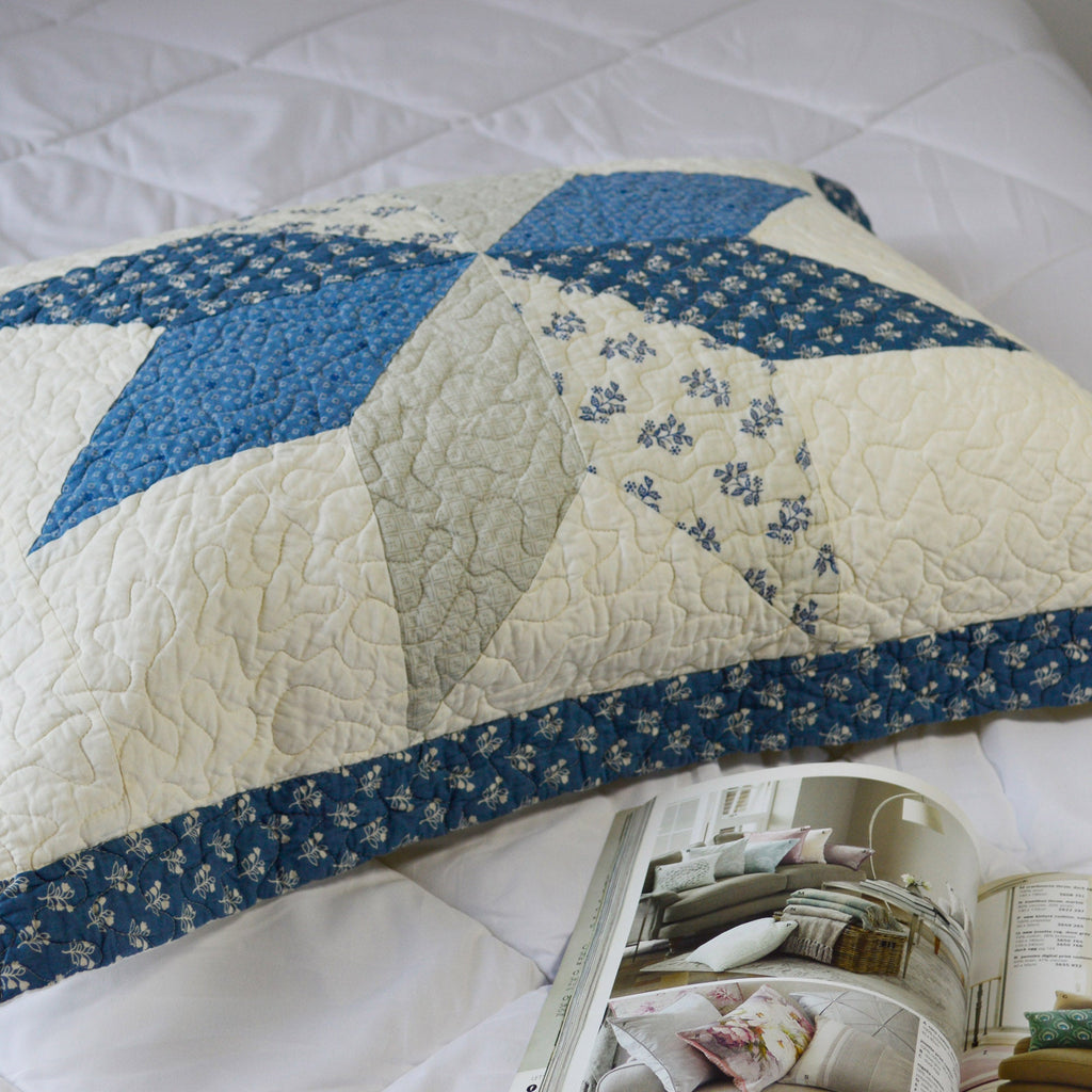 Kasentex Lightweight Cotton Diamond Stitch Bed Pillow Sham - Comfort Sleeping Pillow Sham, Ivory