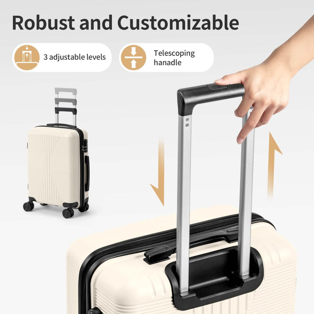 5-Piece Lightweight Luggage Set with Lock – 12/16/20/24/28 Inch